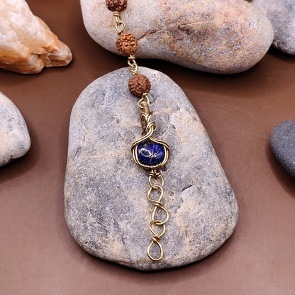 Kamal -Lapis Lazuli and Rudraksha Bracelet 001