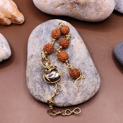 Kamal -Pyrite and Rudraksha Bracelet 008