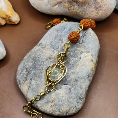 Kamal -Prehnite and Rudraksha Bracelet 001