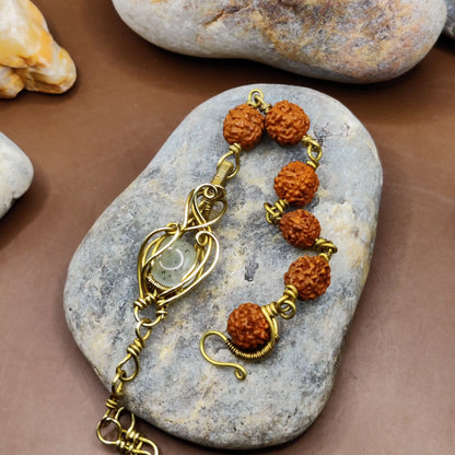 Kamal -Prehnite and Rudraksha Bracelet 001