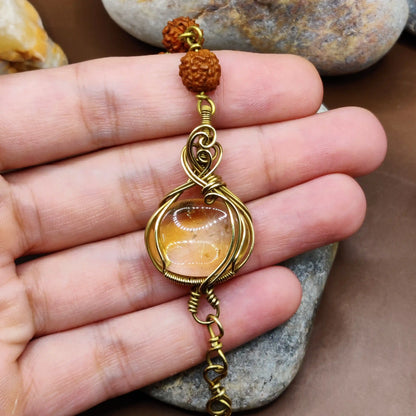 Kamal -Citrine and Rudraksha Bracelet 001