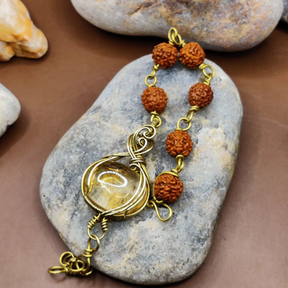 Kamal -Citrine and Rudraksha Bracelet 001