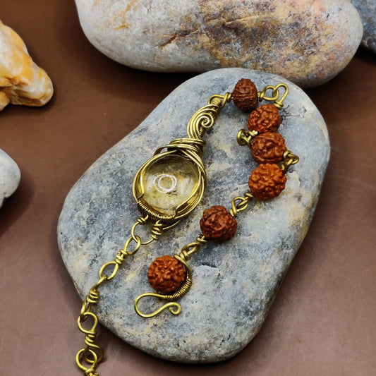 Kamal -Citrine and Rudraksha Bracelet 002