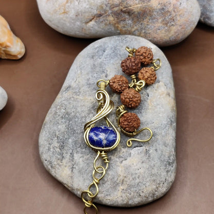 Kamal -Lapis Lazuli and Rudraksha Bracelet 002