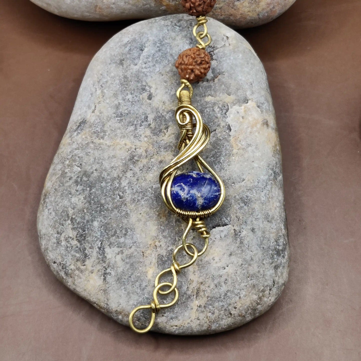 Kamal -Lapis Lazuli and Rudraksha Bracelet 002