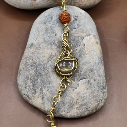 Kamal -Labradorite and Rudraksha Bracelet 002