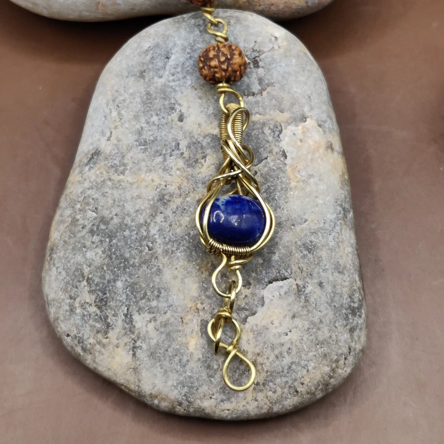 Kamal -Lapis Lazuli and Rudraksha Bracelet 003