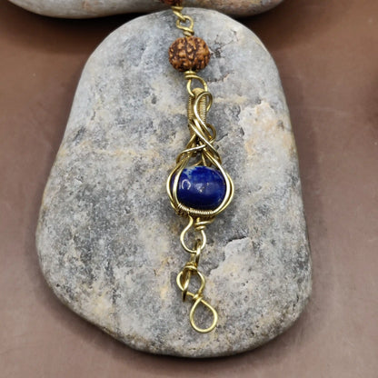 Kamal -Lapis Lazuli and Rudraksha Bracelet 003