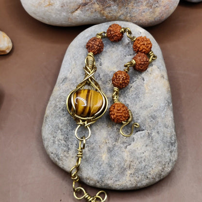 Kamal - Tiger's Eye and Rudraksha Bracelet 003