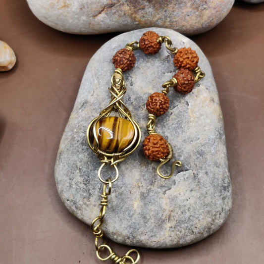Kamal - Tiger's Eye and Rudraksha Bracelet 003