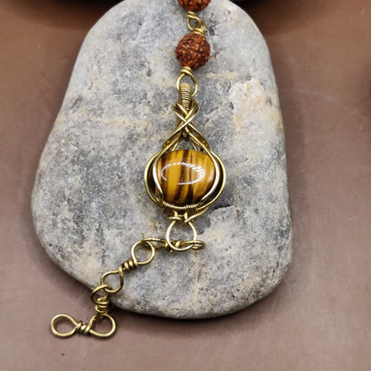 Kamal - Tiger's Eye and Rudraksha Bracelet 003
