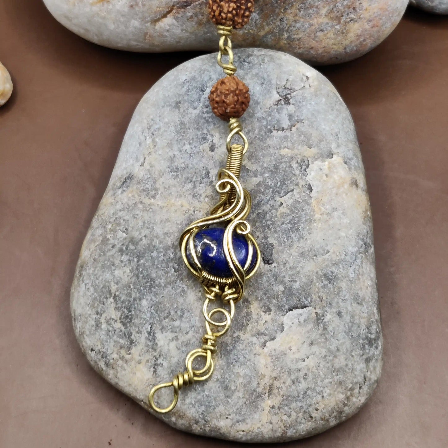 Kamal -Lapis Lazuli and Rudraksha Bracelet 004
