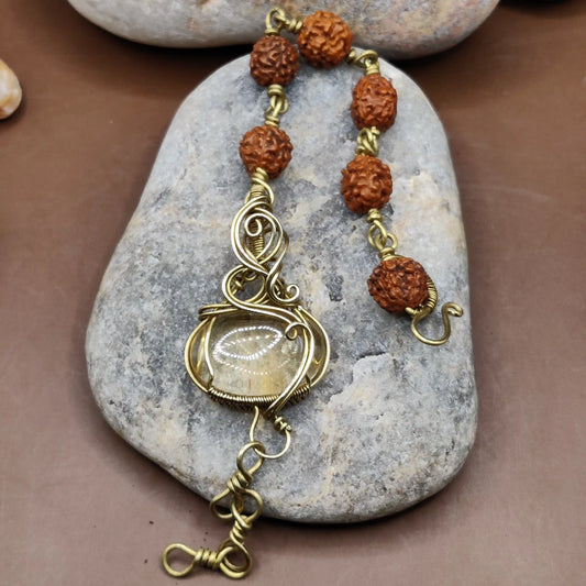 Kamal -Citrine and Rudraksha Bracelet 003