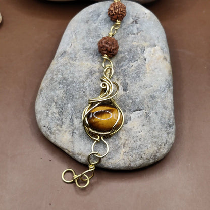 Kamal - Tiger's Eye and Rudraksha Bracelet 004