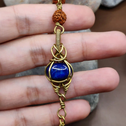 Kamal -Lapis Lazuli and Rudraksha Bracelet 005