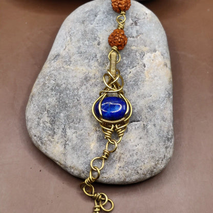 Kamal -Lapis Lazuli and Rudraksha Bracelet 005