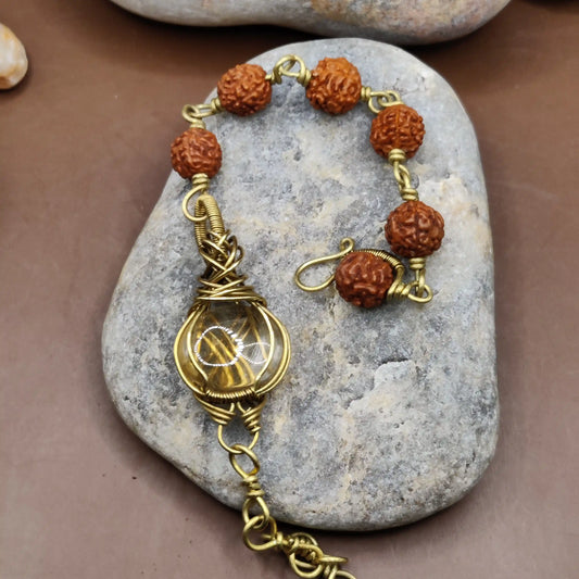Kamal -Citrine and Rudraksha Bracelet 004