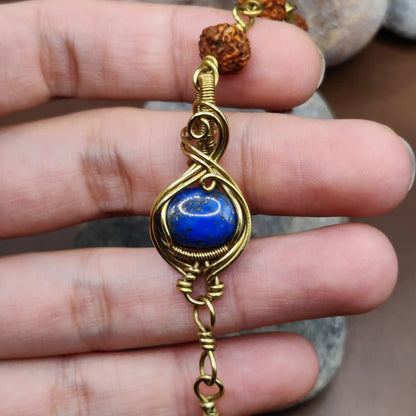 Kamal -Lapis Lazuli and Rudraksha Bracelet 006