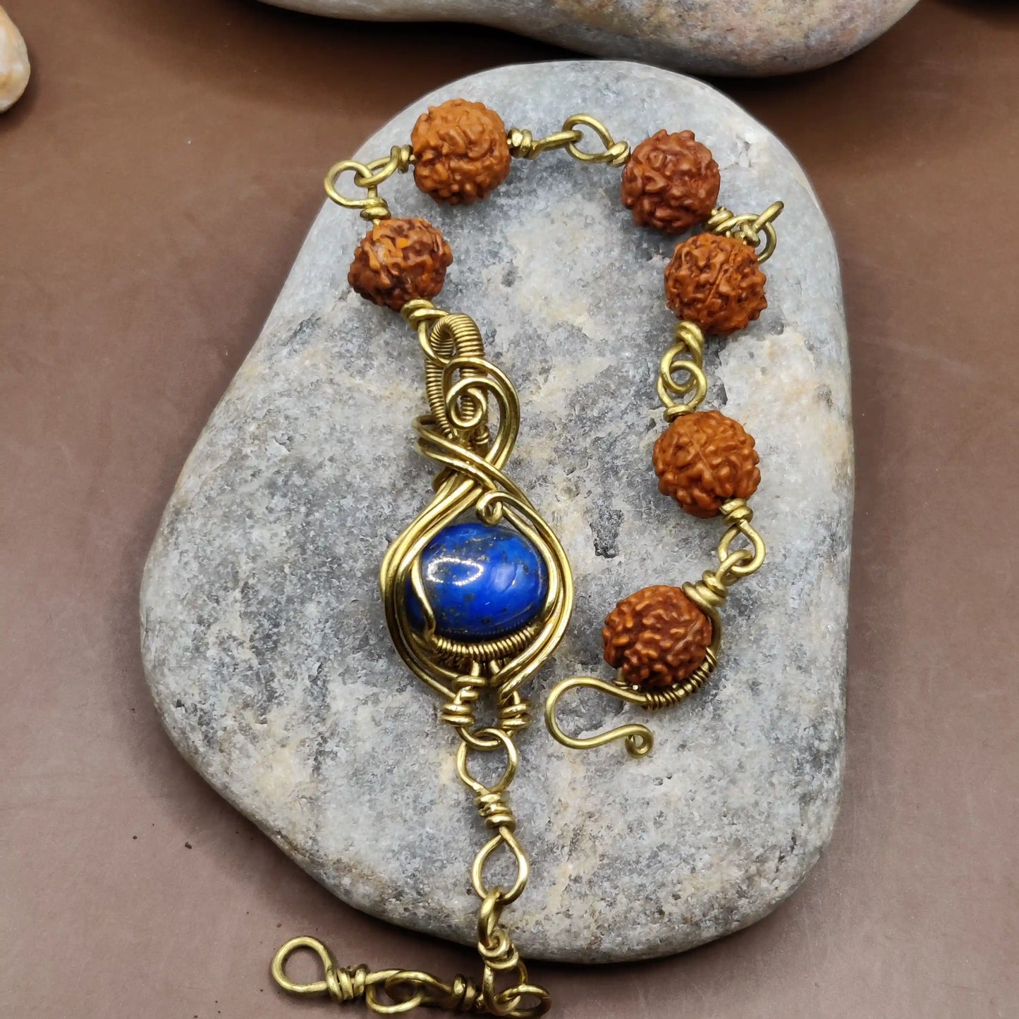 Kamal -Lapis Lazuli and Rudraksha Bracelet 006