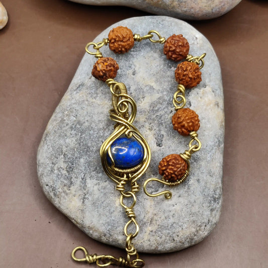 Kamal -Lapis Lazuli and Rudraksha Bracelet 006