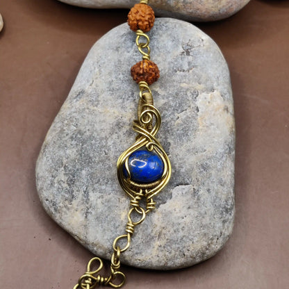 Kamal -Lapis Lazuli and Rudraksha Bracelet 006