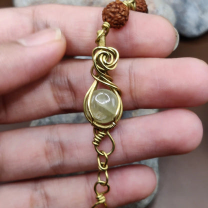 Kamal -Prehnite and Rudraksha Bracelet 004