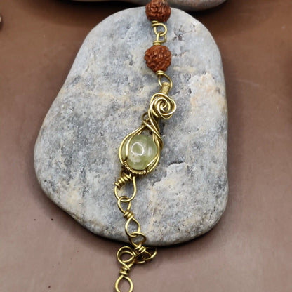 Kamal -Prehnite and Rudraksha Bracelet 004