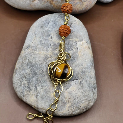 Kamal - Tiger's Eye and Rudraksha Bracelet 006
