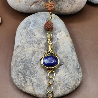 Kamal -Lapis Lazuli and Rudraksha Bracelet 008