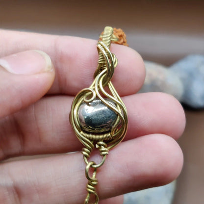 Kamal -Pyrite and Rudraksha Bracelet 007