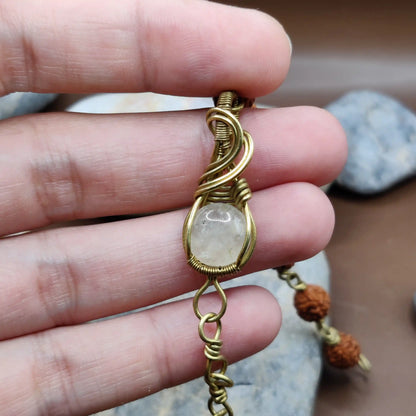 Kamal -Prehnite and Rudraksha Bracelet 005