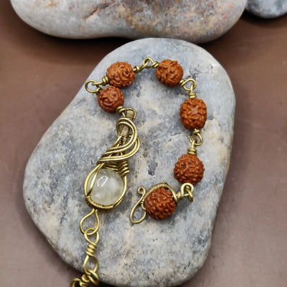 Kamal -Prehnite and Rudraksha Bracelet 005