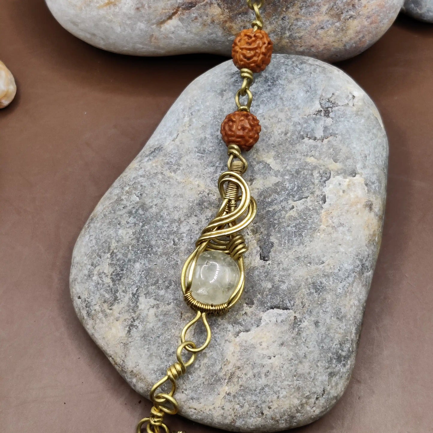 Kamal -Prehnite and Rudraksha Bracelet 005