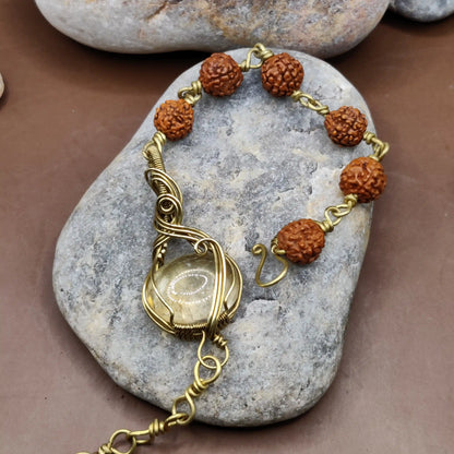 Kamal -Citrine and Rudraksha Bracelet 005