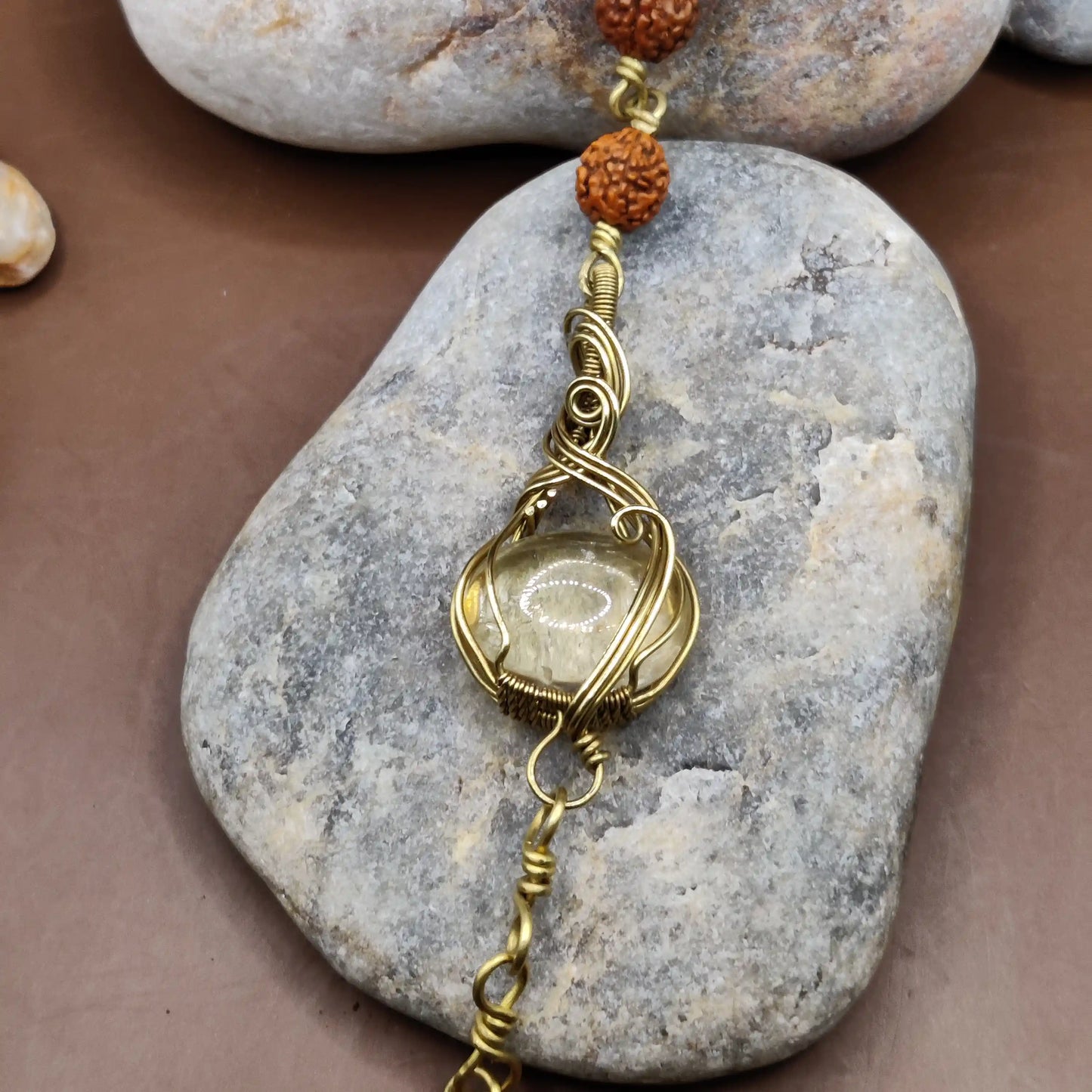 Kamal -Citrine and Rudraksha Bracelet 005