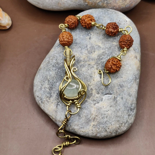 Kamal -Prehnite and Rudraksha Bracelet 006