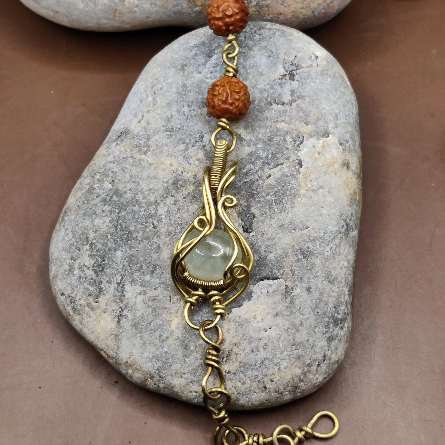 Kamal -Prehnite and Rudraksha Bracelet 006
