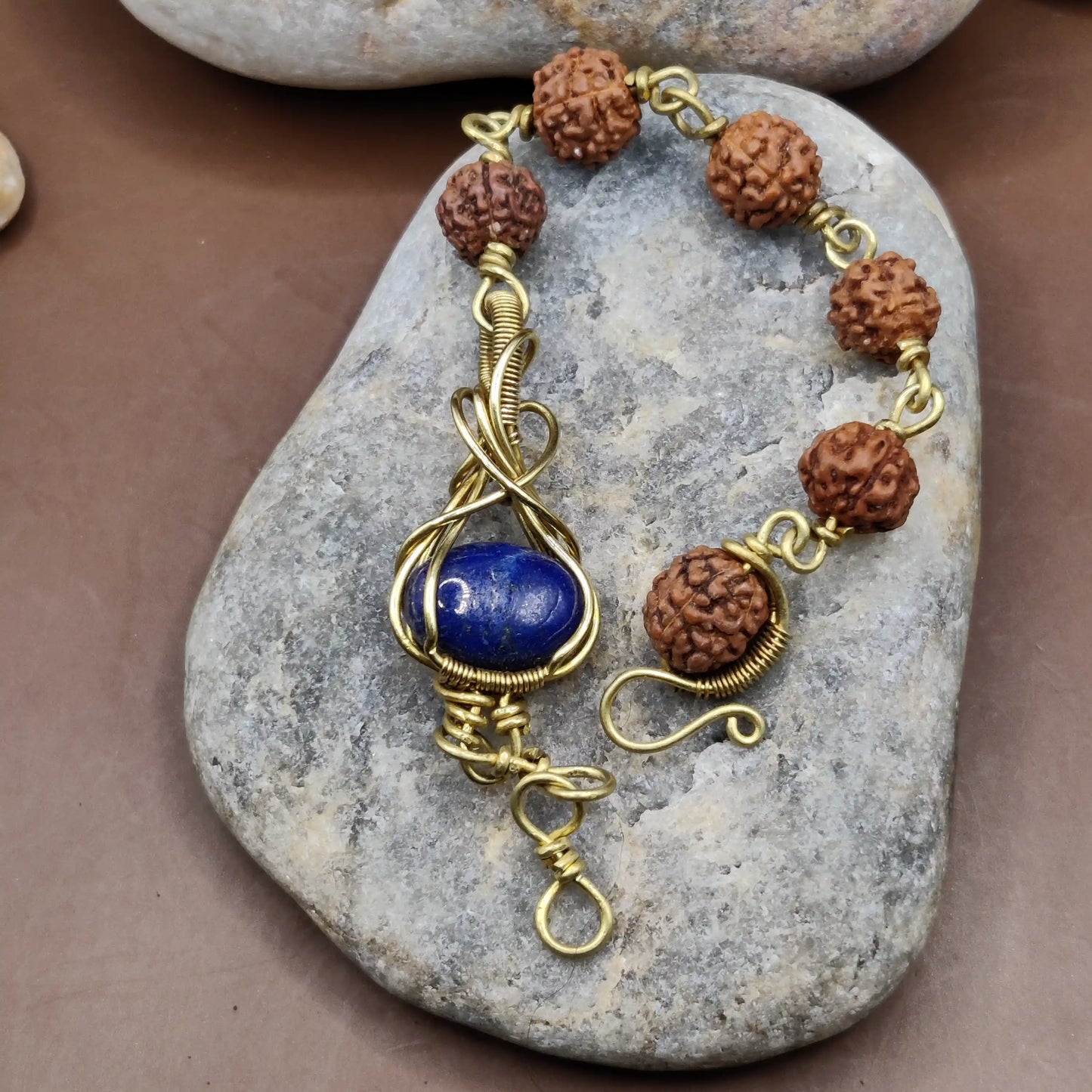 Kamal -Lapis Lazuli and Rudraksha Bracelet 007