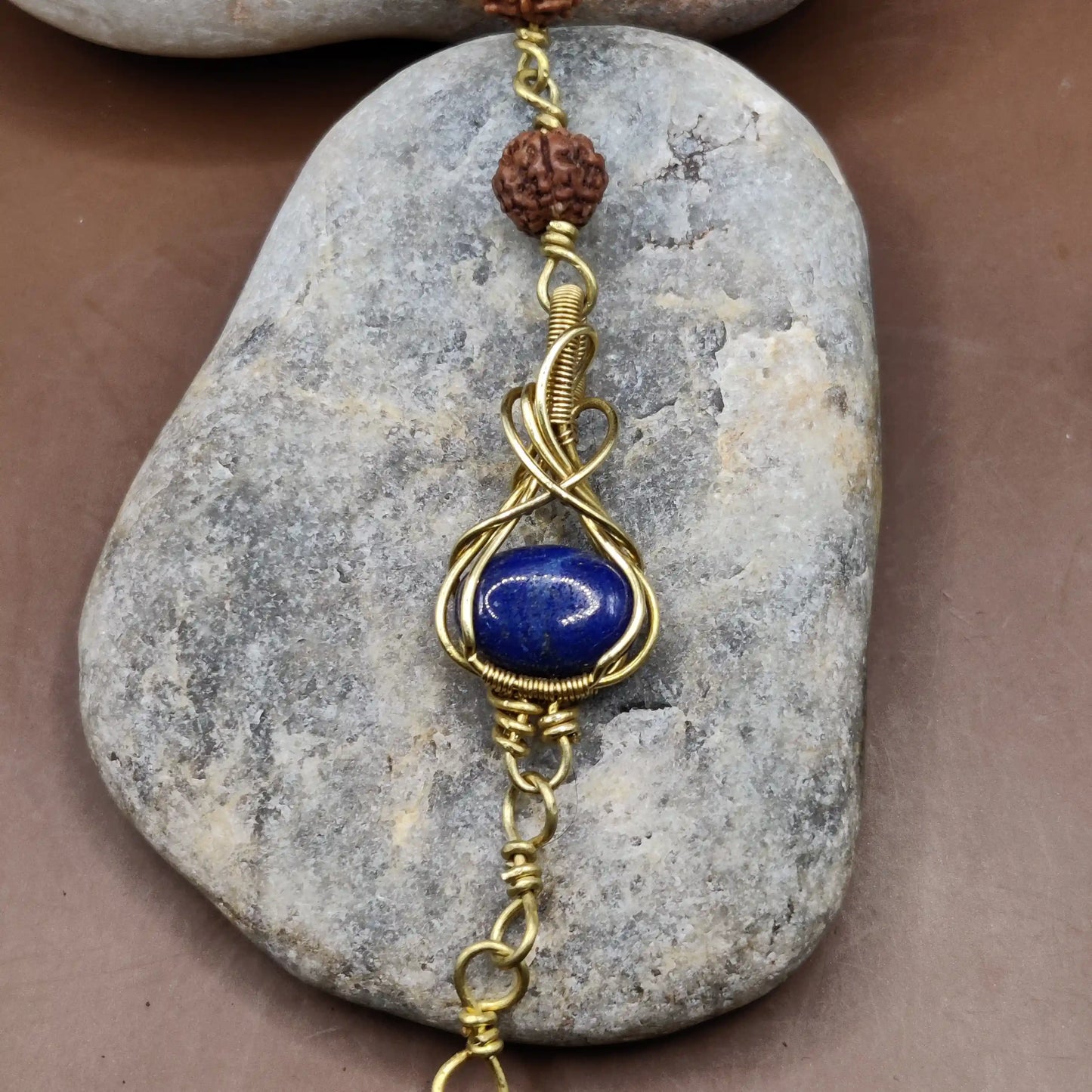 Kamal -Lapis Lazuli and Rudraksha Bracelet 007