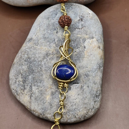 Kamal -Lapis Lazuli and Rudraksha Bracelet 007