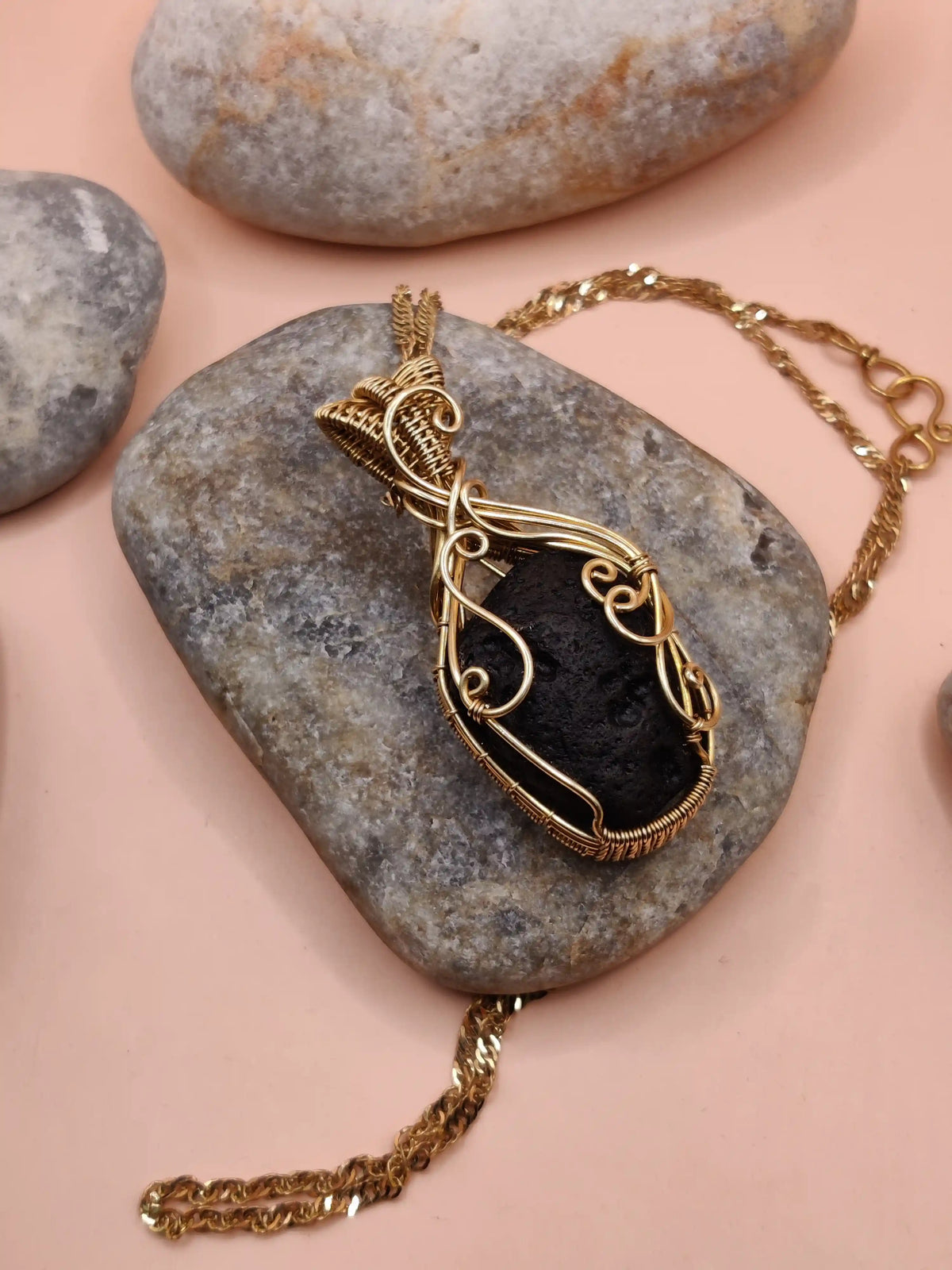 Aadhya - Raw Tektite (Chintamani) Necklace 002