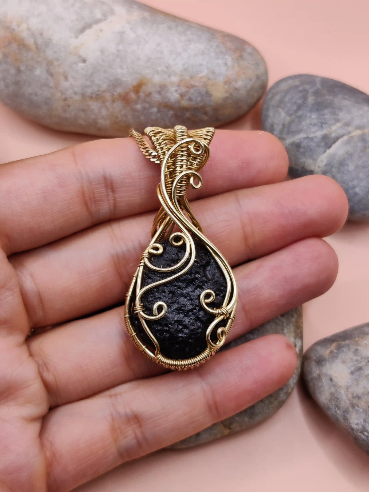 Aadhya - Raw Tektite (Chintamani) Necklace 004