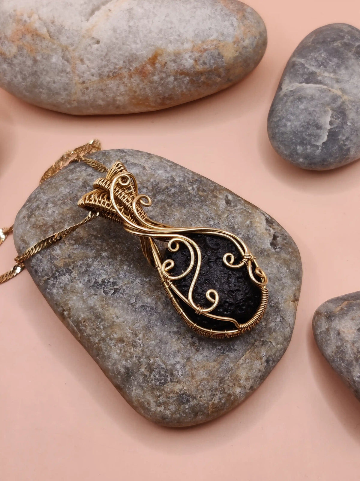 Aadhya - Raw Tektite (Chintamani) Necklace 004