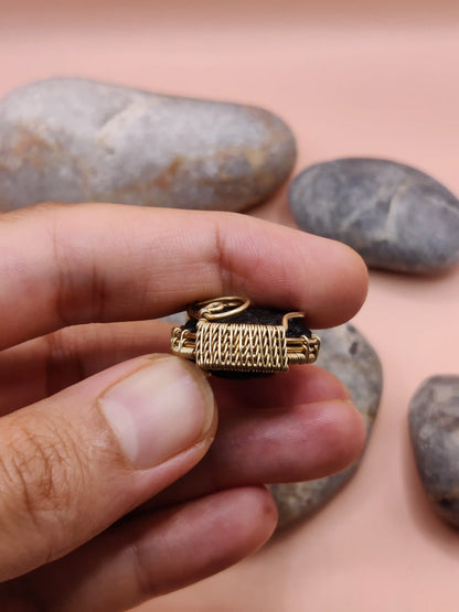 Aadhya - Raw Tektite (Chintamani) Necklace 005