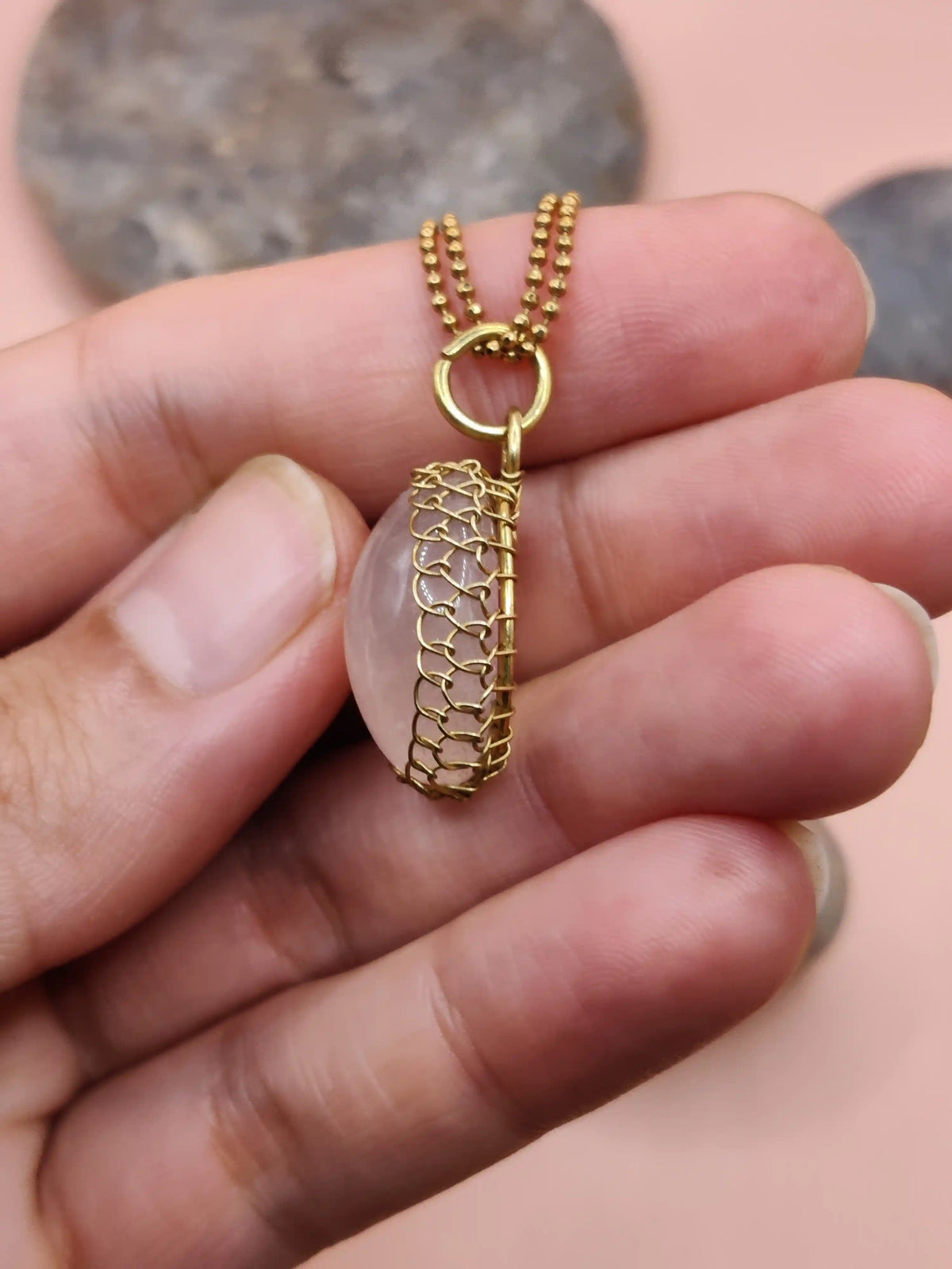 Meera – Rose Quartz Necklace – 005