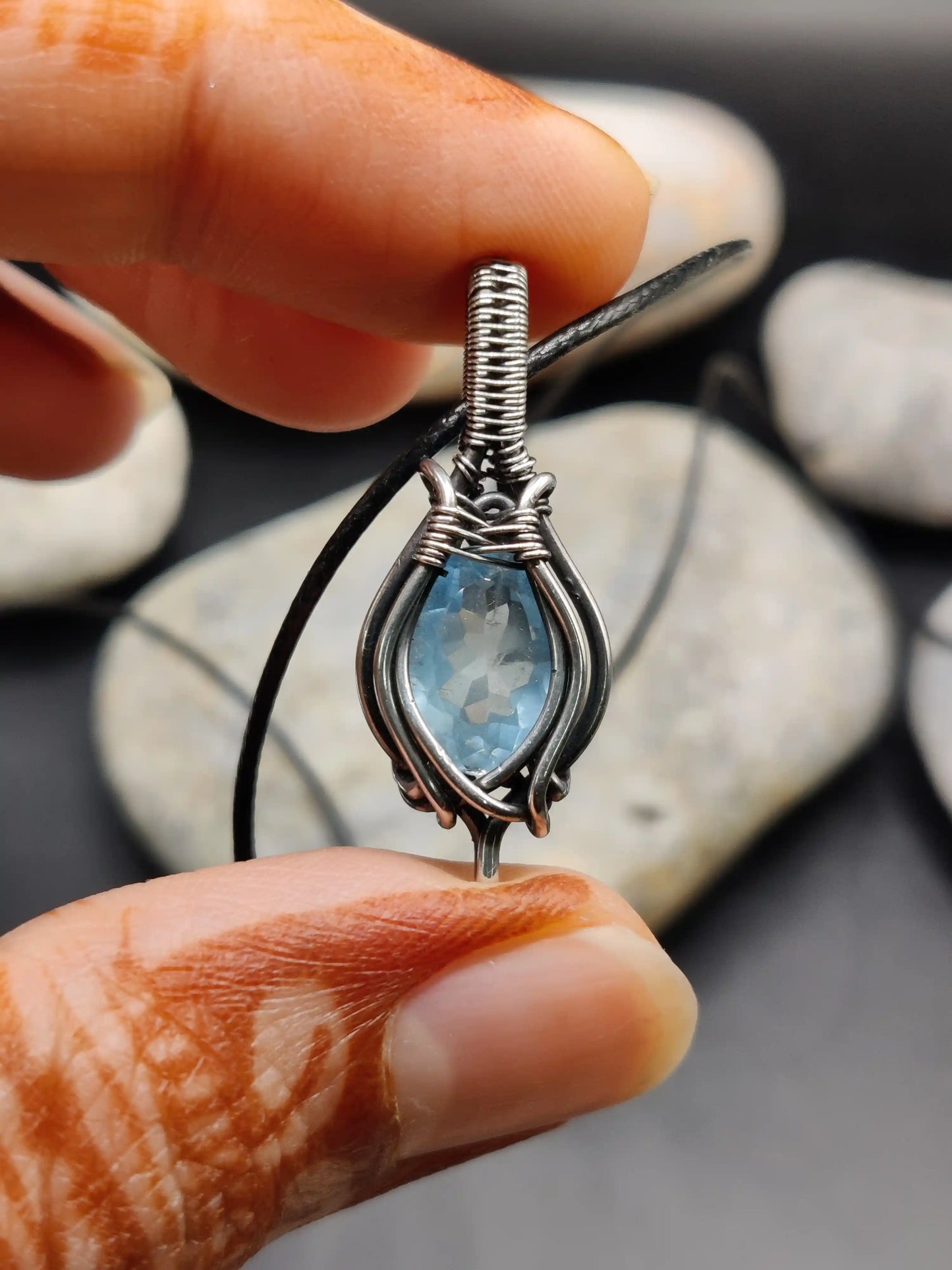 Prabal - Aquamarine Silver Pendant
