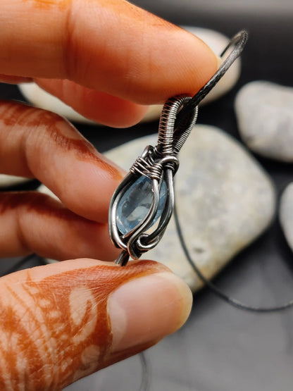 Prabal - Aquamarine Silver Pendant