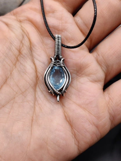 Prabal - Aquamarine Silver Pendant