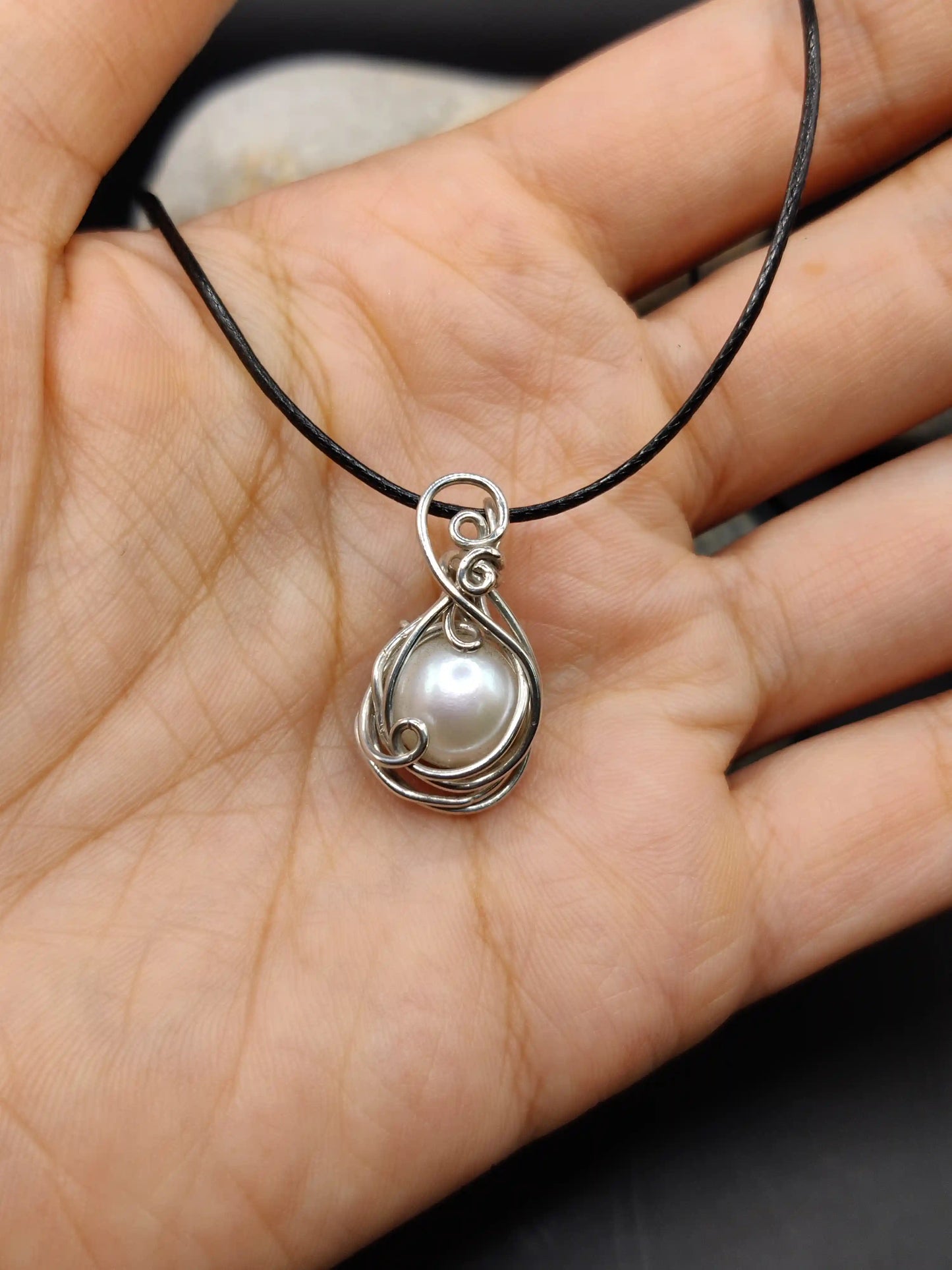Poorv - Pearl Silver Pendant