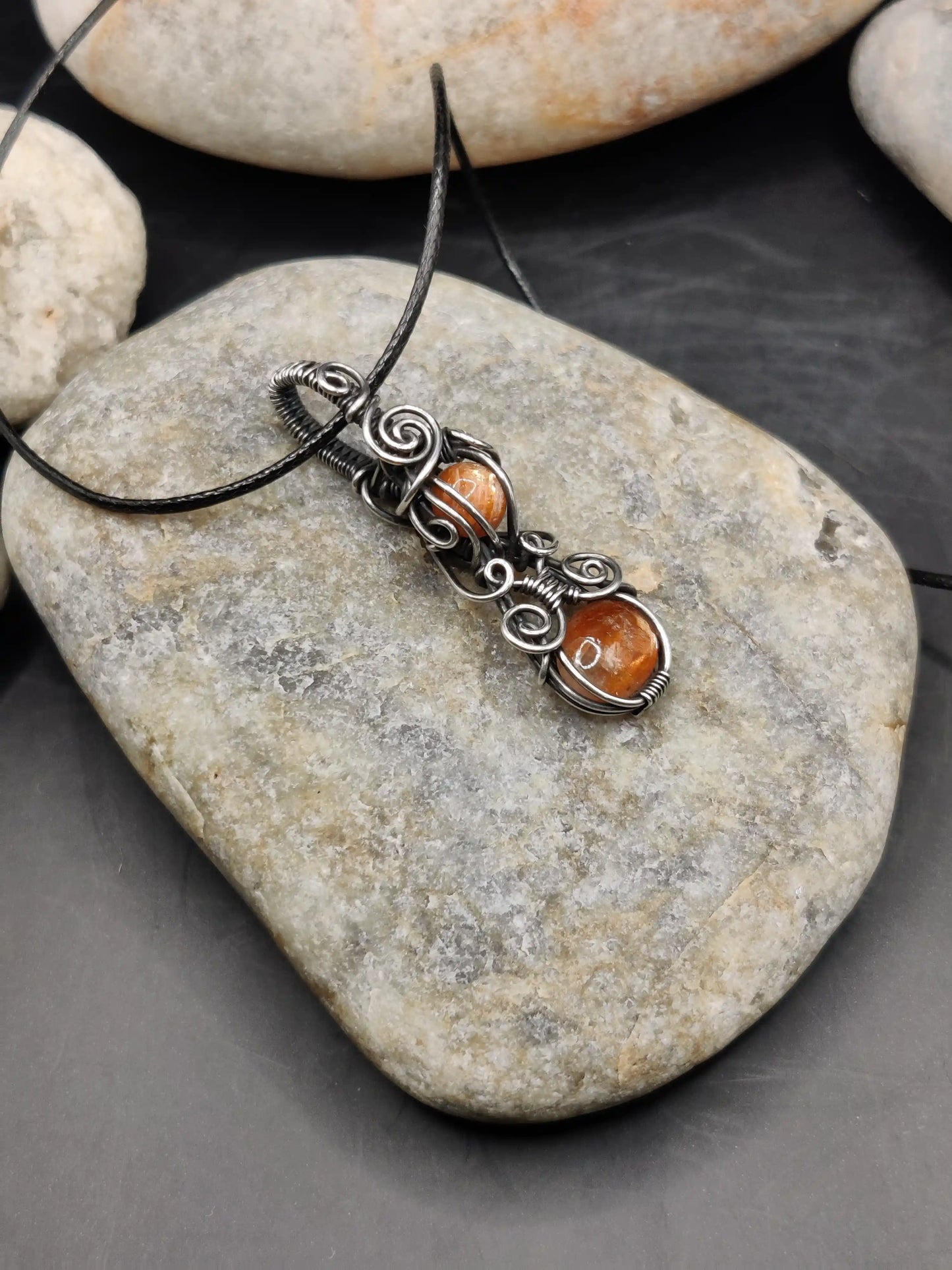 Jenil - Sunstone Silver Pendant